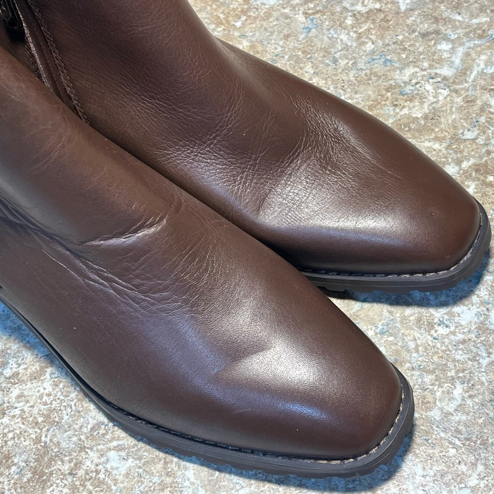 Blondo Women's Brown Samara Waterproof Classic Stacked Heel Booties Size 9.5 - Picture 7 of 10